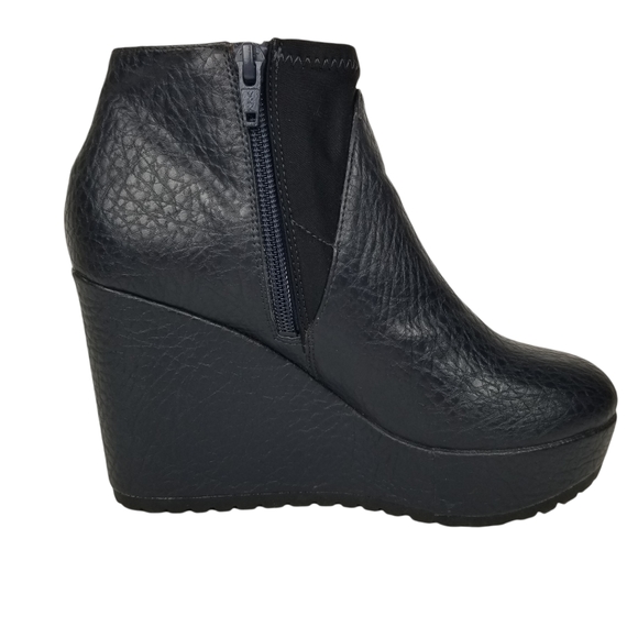 Simply Vera Vera Wang Dark Blue Vegan Leather Kline Ink Platform Wedge Boot - Picture 5 of 11